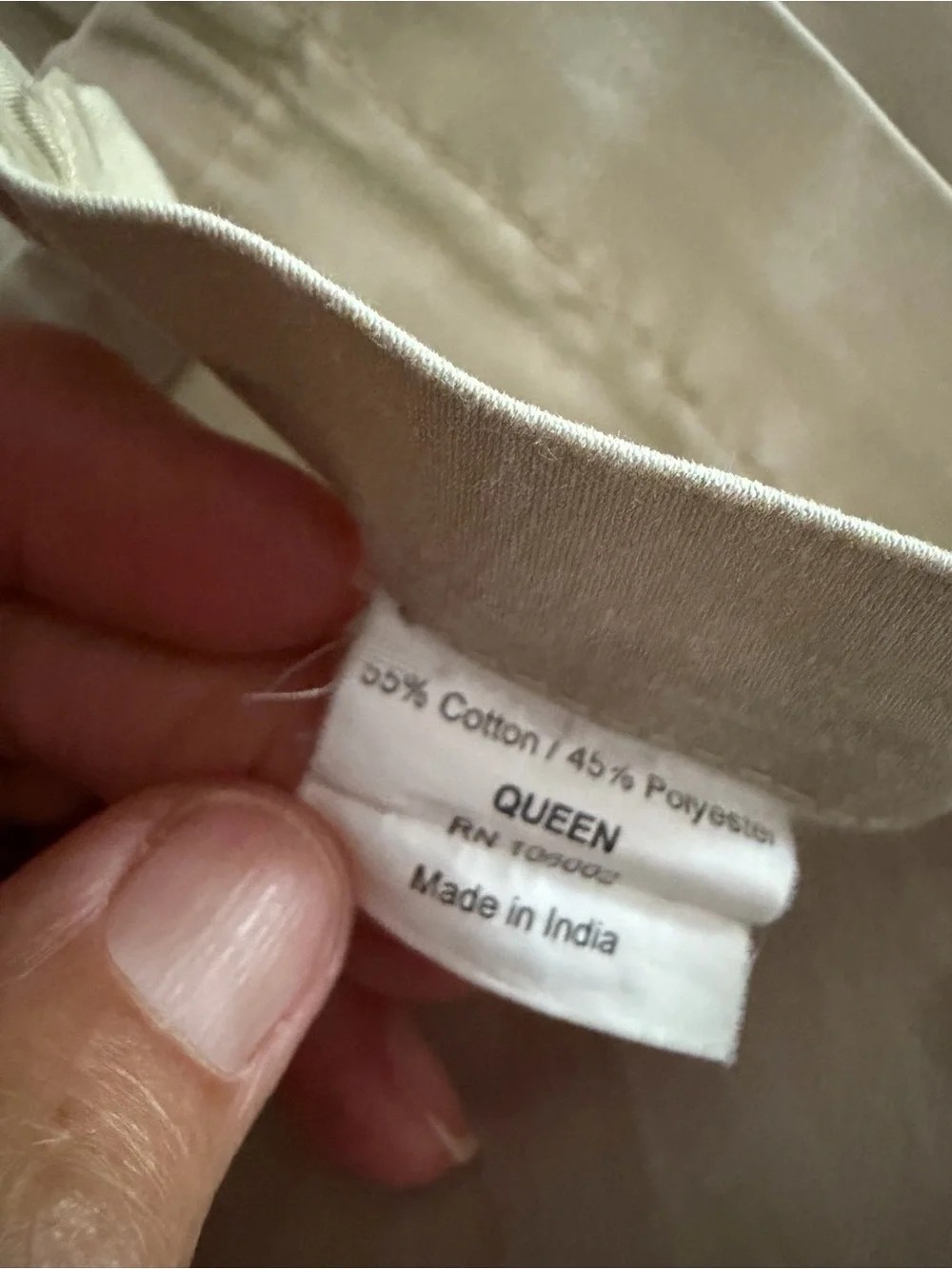 Neutral Beige Queen Sized Flat Sheet